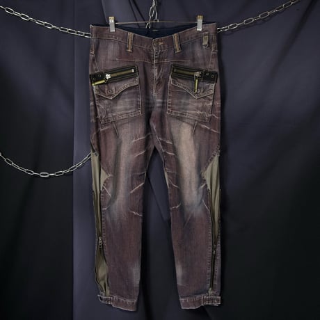 PPFM Zipper Gimmick Wash Shiny Denim (Flare/Tapered/Loose Straight)