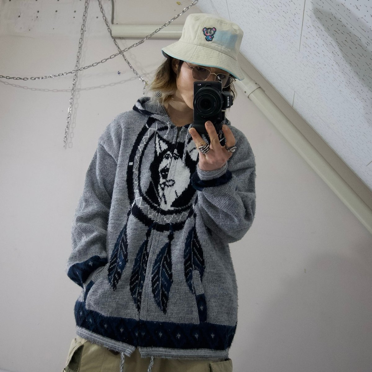 RUMINAHUI WolfDesign Ecuador Wool Knit Hoodie | RUMINAHUI WolfDesign Ecuador Wool Knit Hoodie |