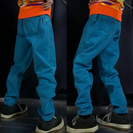 00s c2001 Levi’s USA made 505 Piece Dye Marine Blue Tapered Denim
