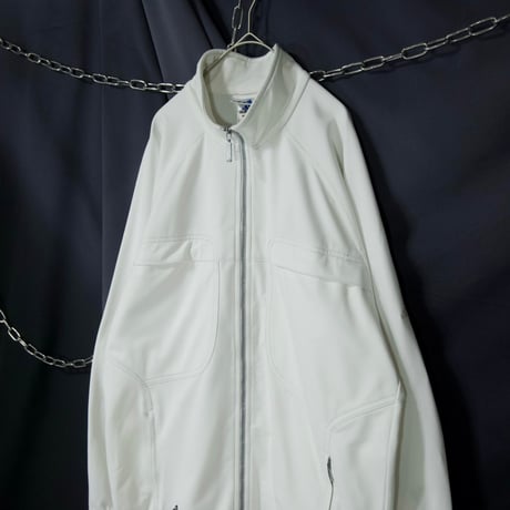 00s c2000 Adidas 4Pockets Rubber PerformanceLogo Silver Zip Track Jacket