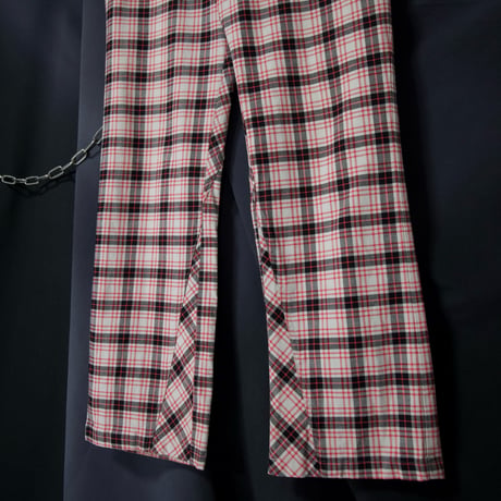 OAKLEY Tartan Check Skull Embroidery Flare Pants