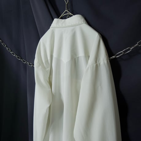 70s USA made H BAR C Popeline Blank Western L/S Shirts