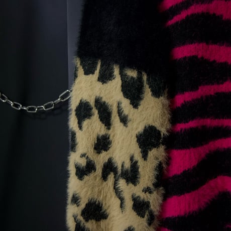 Euro “VisualKei Spice” Zebra&Leopard Shaggy Knit Sweater