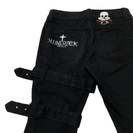 Hide Rock Bondage Flare Design Pants