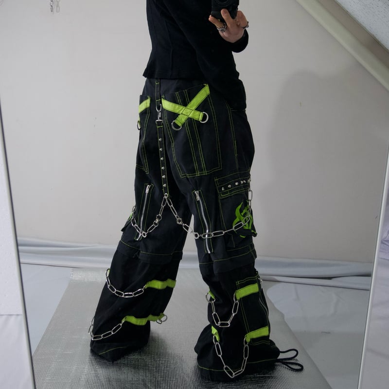 TRIPP NYC Chains Studs Zip Biohazard Print Deta TRIPP NYC Chains Studs Zip Biohazard Print Deta