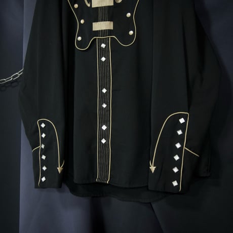 90s Scully Guitar Design Western Cabalry Rayon Shirts