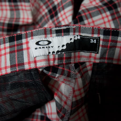 OAKLEY Tartan Check Skull Embroidery Flare Pants