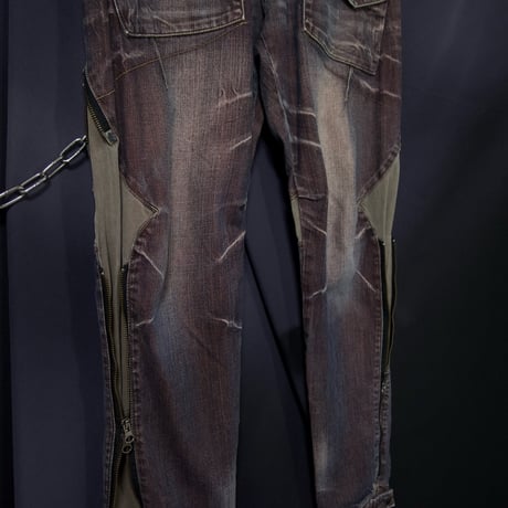PPFM Zipper Gimmick Wash Shiny Denim (Flare/Tapered/Loose Straight)