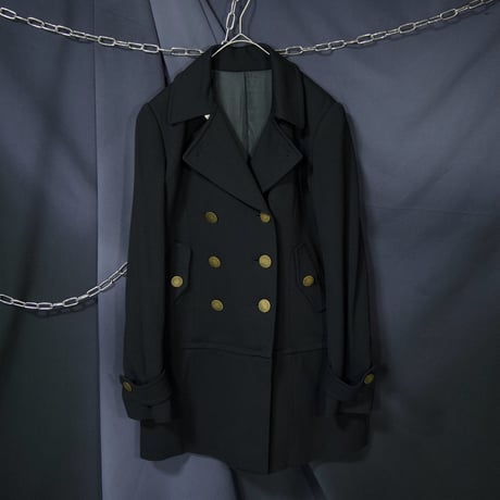 USED 2way Short/Medium Huge Gold Bottoms Wool Napoleon Jacket/P Coat