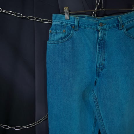 00s c2001 Levi’s USA made 505 Piece Dye Marine Blue Tapered Denim