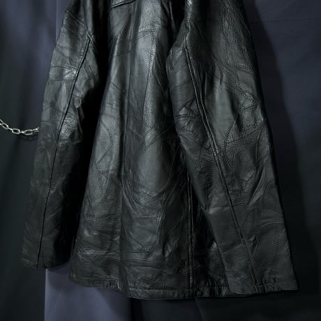 USED TSUGIHAGI Leather Boa Collar Chester Gang Coat