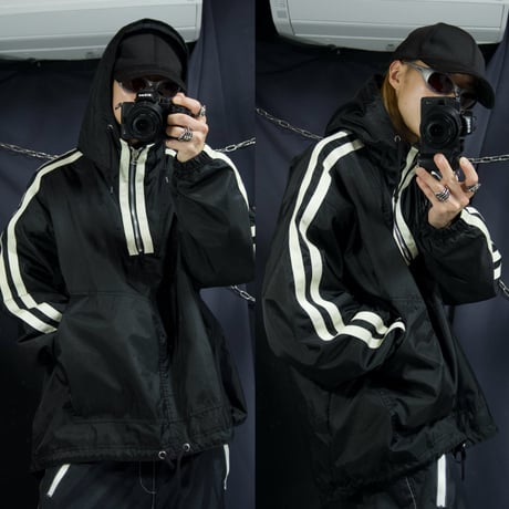 90s~00s OLDNAVY Heavy Weight Sideline HarfZip Nylon Mountain Hoodie/Anorak Jacket