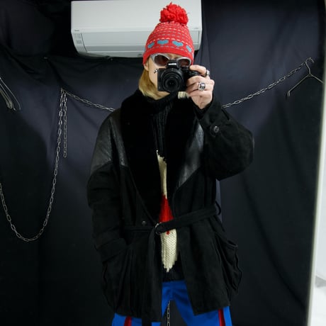 90s Marc Buchanan Pelle Pelle Dolman Sleeves Crocodile Boa Suede Switched Leather Jacket/Gang Coat
