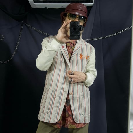 Sabotage Different Weaving Switches Cotton Multi Striped Tailored Jacket