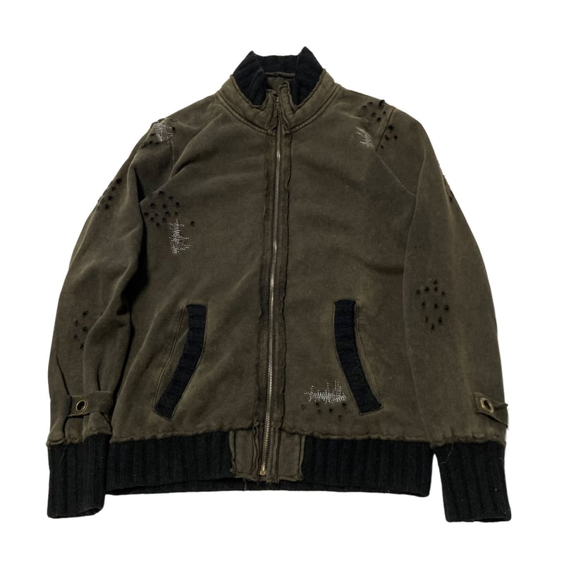 Sabotage Full Zip Damage Knit サボタージュ フルジップ ダメージ