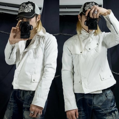 Belstaff Semi Double Deformation Multi Pockets Short Length Nylon Riders Jacket