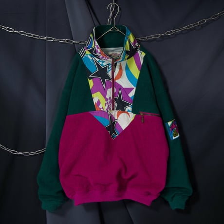00s Silvy Stars Rainbows Colors GORE XCR Polarlite HarlZip Padded Fleece Anorak Jacket