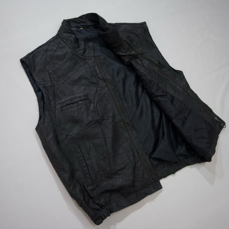 USED TSUGIHAGI High Neck Leather Vest