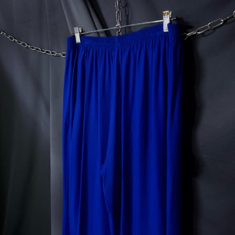 ChristineLaure France made Vivid Cerulean Blue Viscose Rayon 100% Wide Tapered Easy Pants