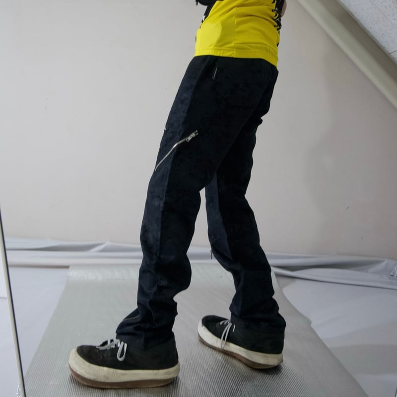 BERNINGS SHO Uneven Dyeing Zip Bondage Pants |