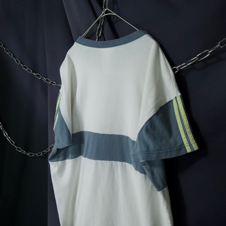Late90s~Early00s Adidas RingerNeck Awesome Irregularity Switched&Colour S/S Tee