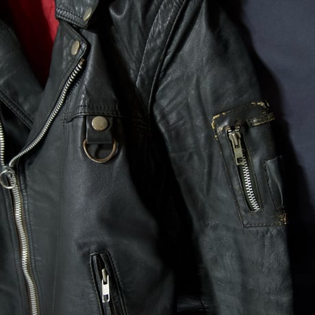 80s~90s Euro 2way Detachable Leather Double Riders Jacket