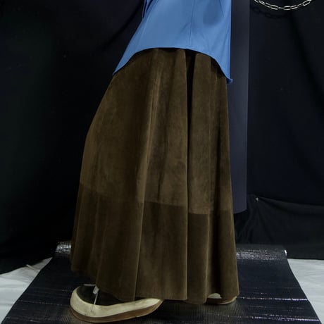 CANADA made Switching Suede Leather Flare Skirt