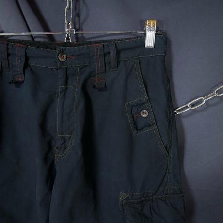 Late00s~ 55DSL Unique Design StitchWork etc.. Parachute Cargo Pants/Shorts