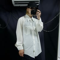 70s USA made H BAR C Popeline Blank Western L/S Shirts