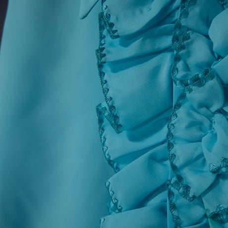 L&M Fashions Turquoise Blue Twill L/S Frills Shirts