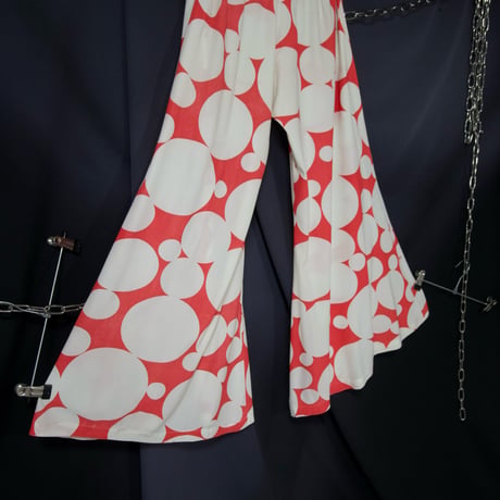 USED Polka Dot Easy Flare Pants/Bell Bottoms