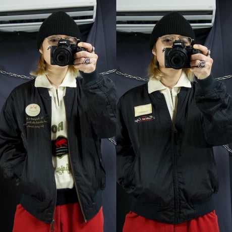 90s~00s ABAHOUSE Reversible Nylon L2-B type Box Silhouette Flight Bomber Jacket