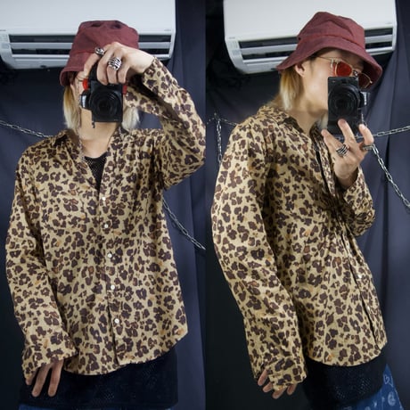 GAP Leopard L/S Open Collar Shirts