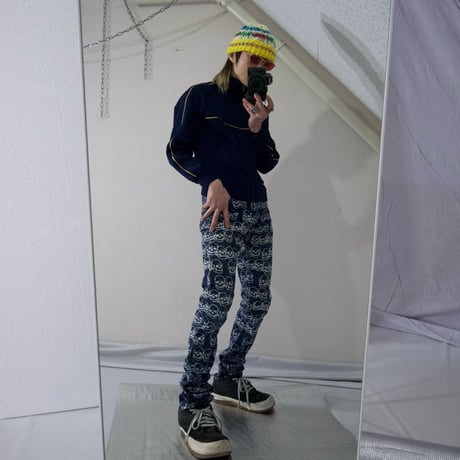 90s~00s Hysterics Skull Patterns Denim Pants