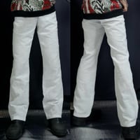 90s Ba-tsu Paisley Flower All Embroidery Cotton×Linen BootsCut Flare Pants