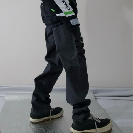 SLASH NUMBER Triplet Bondage Belt Denim