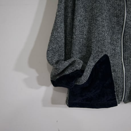 90s~ OLD ABAHOUSE Velvet Switching Sports Knit Jacket