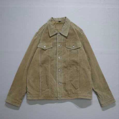 USED Trucker type Oversized Suede Pig Leather Jacket