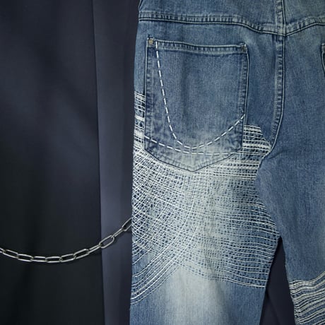 Karl Kani Thick Chain Stitches Embroidery Wash Baggy Denim