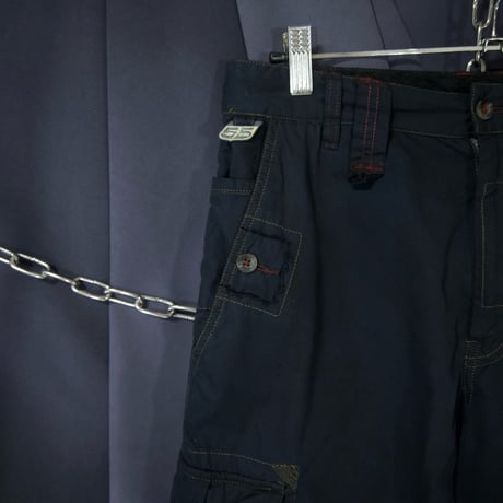 Late00s~ 55DSL Unique Design StitchWork etc.. Parachute Cargo Pants/Shorts