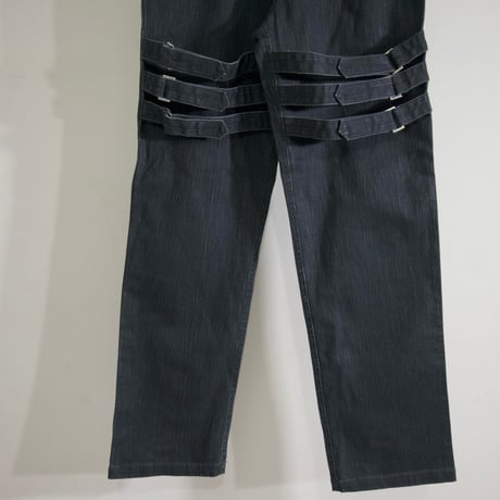 SLASH NUMBER Triplet Bondage Belt Denim