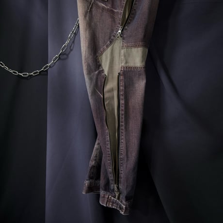 PPFM Zipper Gimmick Wash Shiny Denim (Flare/Tapered/Loose Straight)