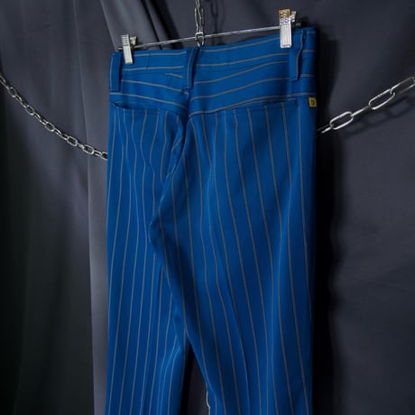 70s FARAH USA made Center Crease School in Color Chalk Stripe (Bird’s Eye) Flare Slacks