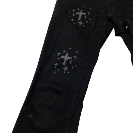 Hide Rock Bondage Flare Design Pants