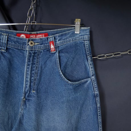 JNCO Wash Blue Embroidery Baggy Denim