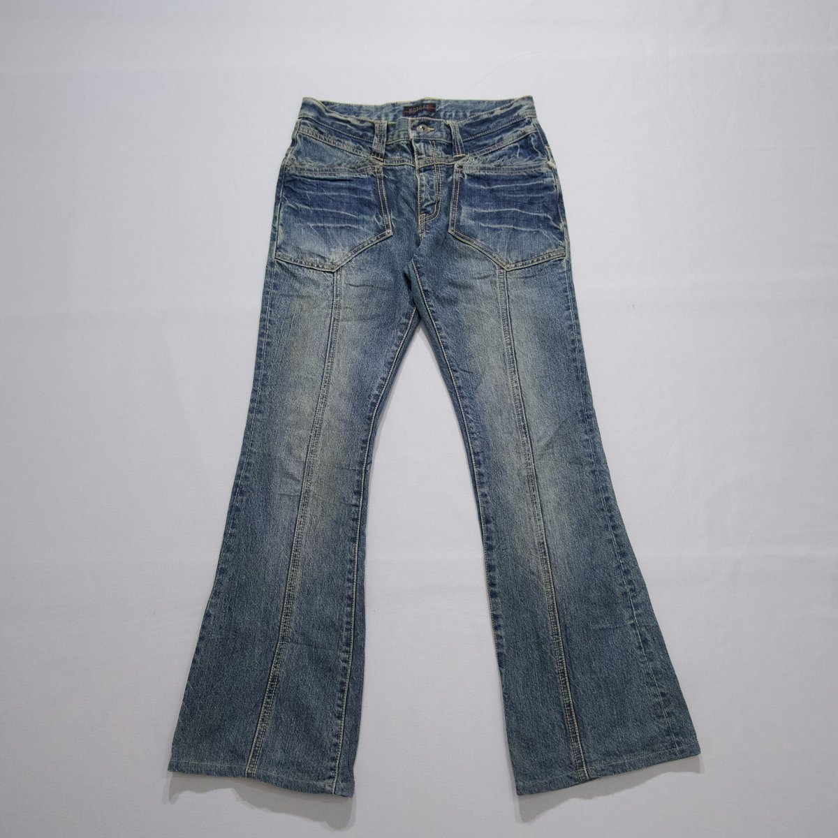 MORGAN HOMME Vintage Wash Design Flare Denim Pa