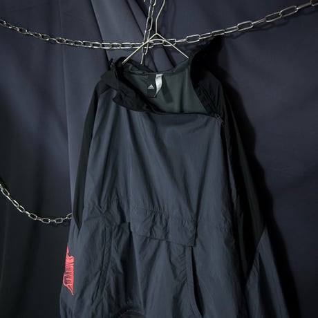 10s Adidas HighNeck Deformation Diagonal Zipper Nylon Anorak Jacket/Mountain Hoodie