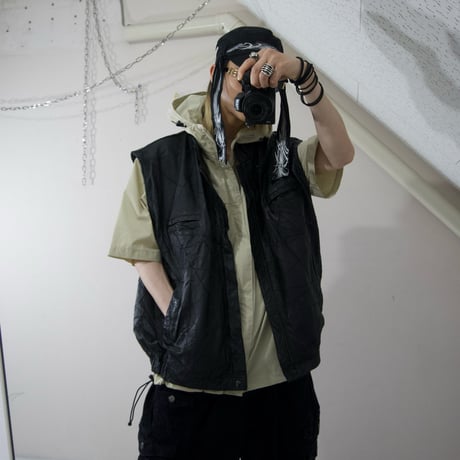 USED TSUGIHAGI High Neck Leather Vest