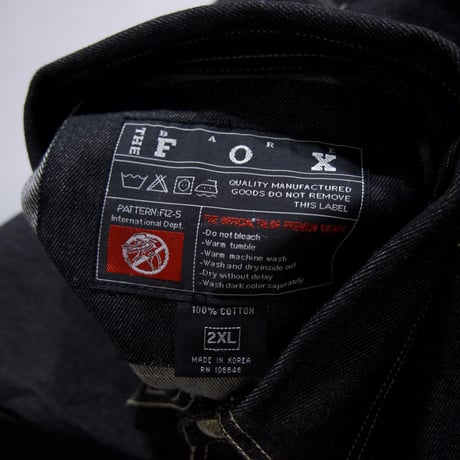 THE BARE FOX Rubber Switching Super Oversized S/S Denim Shirts