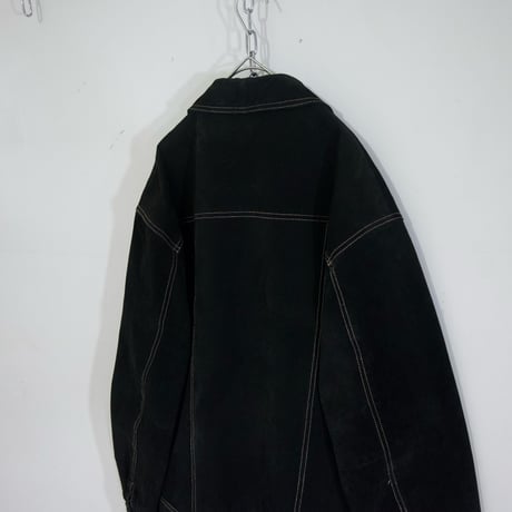 USED Trucker Type Oversized Suede Leather Jacket